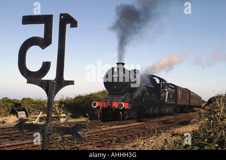 steam train B12, No.61572 near Weybourne, United Kingdom, England, Norfolk Island Stock Photo