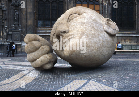 Paris Sculpture of head L Ecoute by Henri de Miller located outside St ...