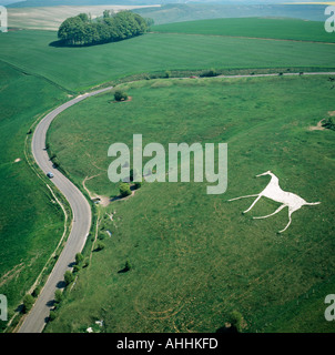 Hackpen White Horse Wiltshire UK aerial view c1838 Stock Photo