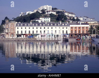 Torquay the inner harbour and reflections Stock Photo