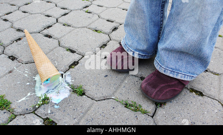 falling down ice-cream cone Stock Photo