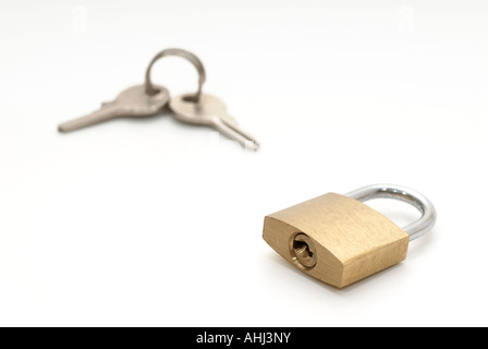 Small 'personal lock' and keys Stock Photo