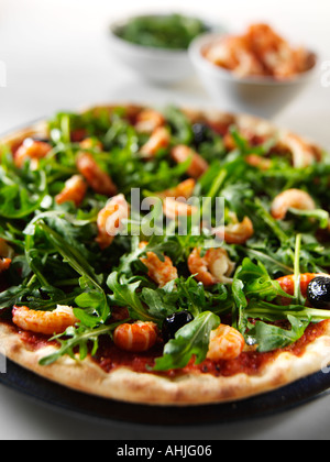 Crayfish Pizza Stock Photo