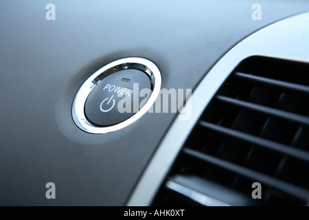 Power button on a Toyota Prius Hybrid car Stock Photo