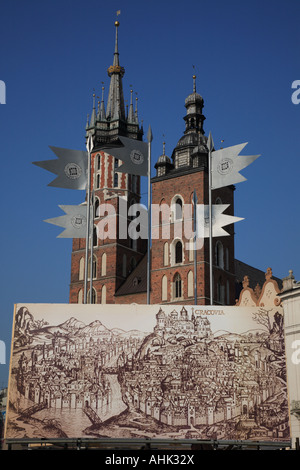 Medieval Map Of Crakovia On Market Square Cracow Stock Photo Alamy   Medieval Map Of Crcovia On Market Square In The Old Quarter Or Stare Ahk32x 