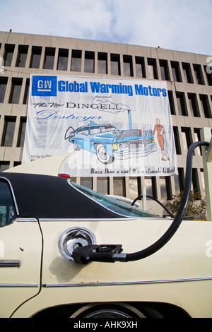 Greenpeace Hangs 'Global Warming' Banner on Congressman Dingell's Office Stock Photo