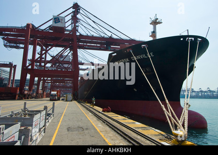 Maersk Danville Ship Modern Terminals Hong Kong Docks Stock Photo