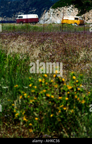 old abandoned camper vans Skiathos Greece Stock Photo