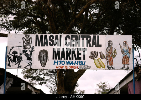 Africa Kenya Tanzania frontier border Masai Market Stock Photo