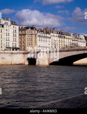 Pont de la Tournelle and Seine River  Paris France Stock Photo