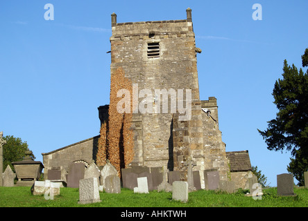 The Parish Church of St Mary at Tissington Village, Peak District National Park Derbyshire UK Stock Photo