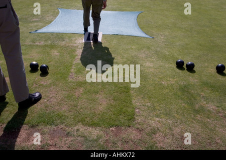 Bowls players Finsbury Square London Stock Photo