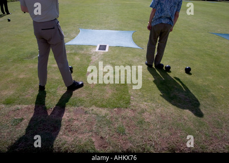 Bowls players Finsbury Square London Stock Photo