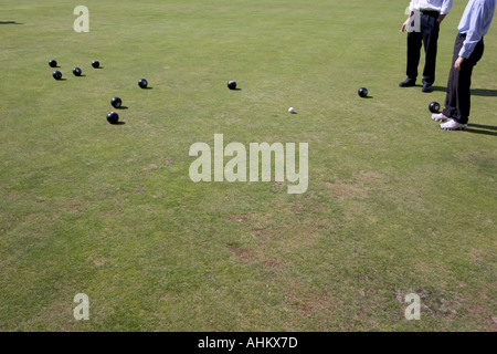 Bowls players Finsbury Square London Stock Photo