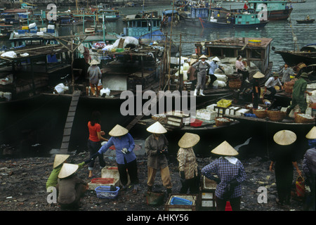 Hong Gai fish market in Halong Bay in Vietnam Stock Photo