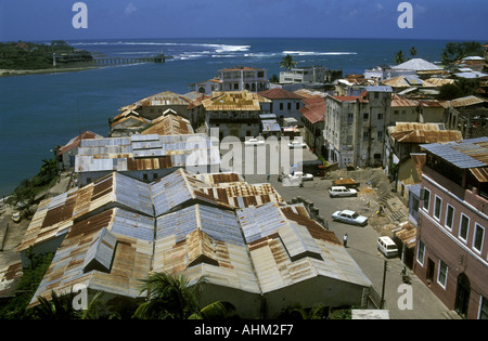 Warehouses and buildings near the Old Harbour Mombasa Kenya Stock Photo
