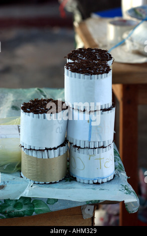 mapacho cigarettes Mapacho tobacco hand rolled Belen Iquitos peru Stock Photo
