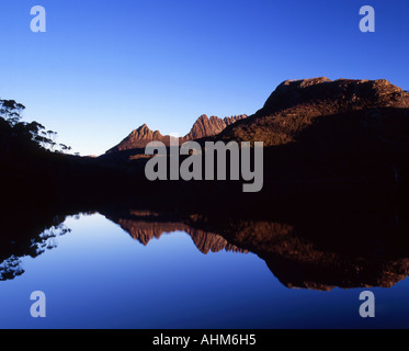 Cradle Mountain Reflected in Lake Lilla Cradle Mountain Lake St Clair National Park Tasmania Australia Stock Photo