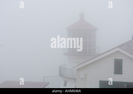 Point Reyes Lighthouse California on a typical foggy summer day Stock Photo
