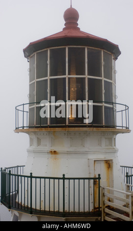 Point Reyes Lighthouse California on a typical foggy summer day Stock Photo