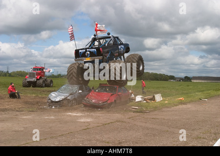 Monster truck in action at extreme sports event in Shepton Mallett ...