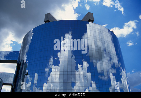 Headquarters of the Attorney General building by Oscar Niemeyer, Brasilia, Brazil Stock Photo