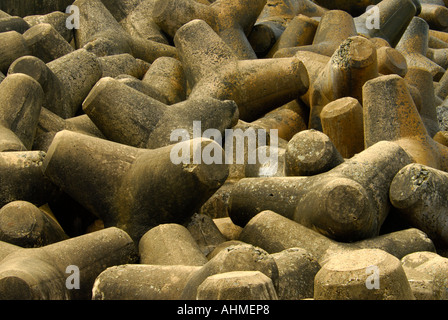 SEAWALL CONSTRUCTED IN VIZHINJAM TRIVANDRUM Stock Photo