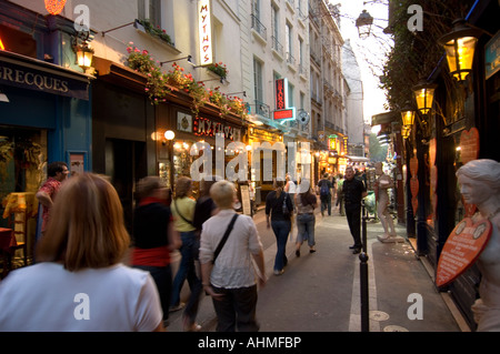 people walking in rue de la Huchette Quartier Latin Paris France Stock Photo