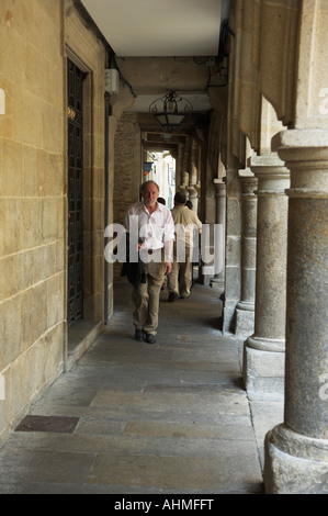 Covered walkway old town Santiago de Compostela Galicia Spain Stock Photo