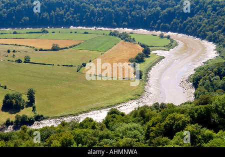 View over lower River Wye Valley from Eagles Nest viewpoint at Wyndcliff near Chepstow Monmouthshire South East Wales UK Stock Photo