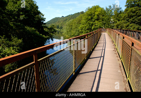 River Wye at Redbrook viewed from Penallt railway bridge Monmouthshire South East Wales UK Stock Photo