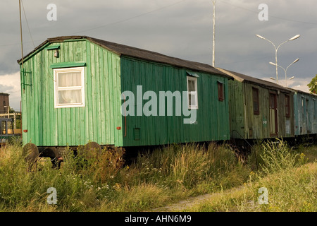Abandon place, coach, rail Stock Photo