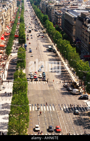 A view of the Avenue des Champs Elysees from Arc de Triomphe in Paris,  France Stock Photo - Alamy