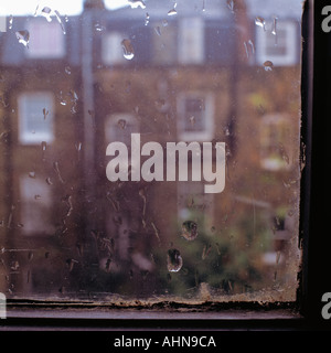 Rain on Window Pane Stock Photo