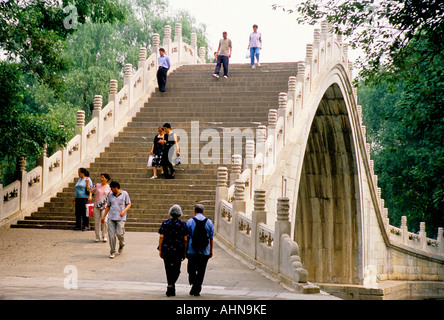 Summer Palace's Jade Beltb Yudai Qiao over inlet from Yu River to Kunming Lake Stock Photo