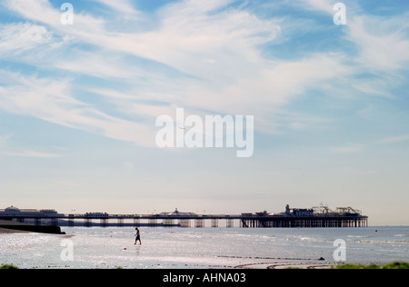 East Pier at low tide. Brighton, England Stock Photo