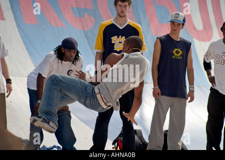Breakdancers. Brighton, England Stock Photo