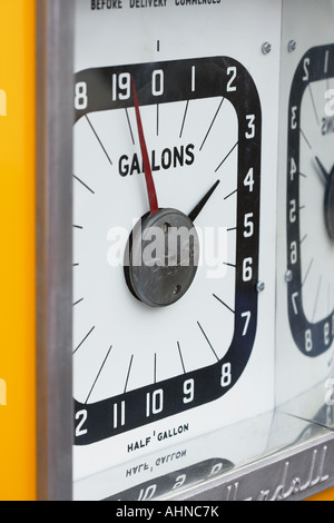 Old fashioned petrol pump with gallons measurement Stock Photo