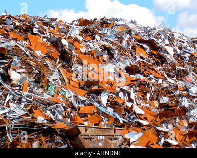 Scrap metal on the banks of the Manchester Ship Canal, Manchester, UK Stock Photo