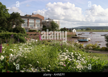 UK Devon Topsham new housing overlooking River Exe Stock Photo