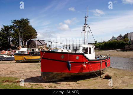 Wales Gwynedd Abersoch boats in the Harbour Stock Photo