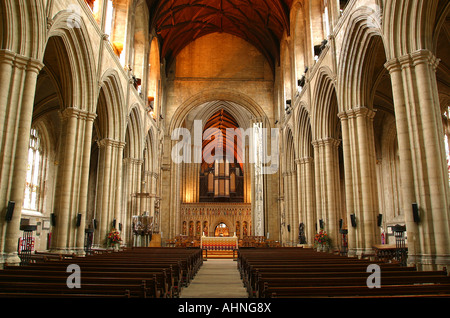 UK Yorkshire Ripon Cathedral Nave Stock Photo