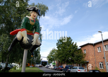 Statue of Baron Munchhausen in Babelsberg Studio, Potsdam Germany Stock Photo