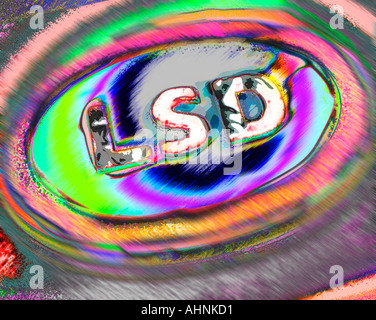 LSD hallucination drug hippy 60 70 80 mind alter graphic Art Stock Photo