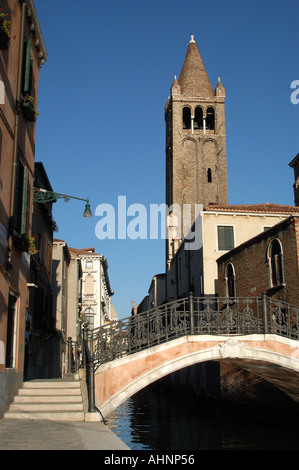 San Barnaba bell tower Venice Italy Stock Photo