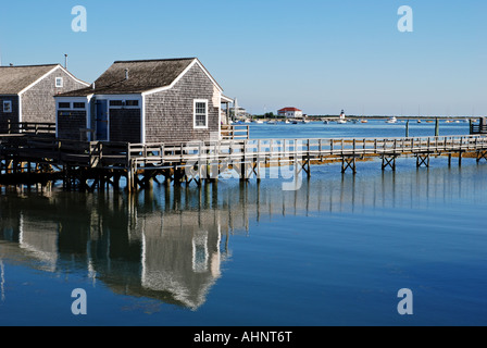 Typical houses on the ocean Nantucket island Massachusetts United States Stock Photo