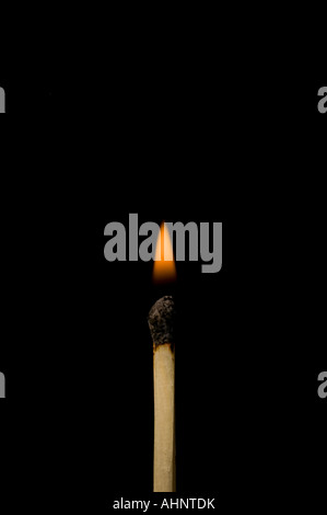 Lit Match On Black Background Stock Photo - Alamy