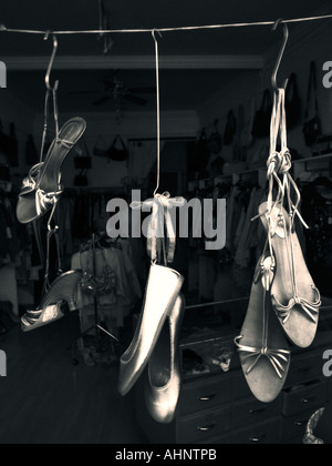 shoes in a second hand shop Stock Photo