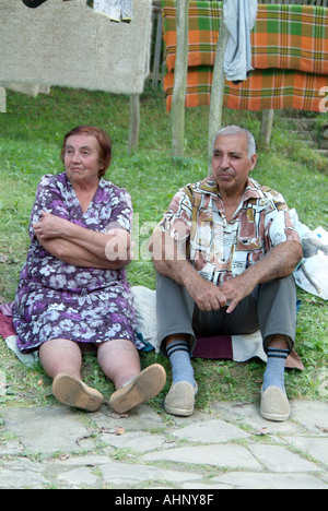 Old couple Bulgaria Peoples Republic Narodna Republika Bulgariya Balkan Peninsula south east Europe Stock Photo