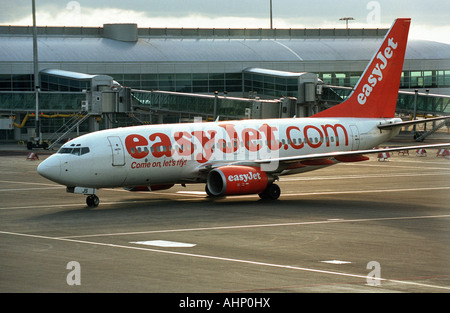 An easyJet plane at the Ruzyne International Airport, Prague, Czech Republic Stock Photo